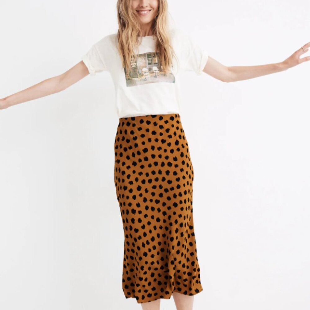 Madewell Midi Slip Skirt, 0, Leopard